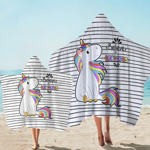 Little Colorful Unicorn Stripes SWLS5202 Hooded Towel