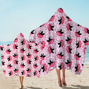 Multi Love Panda Pink Theme SWLS5204 Hooded Towel