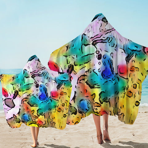 Image of Colorful Leopard Pattern SWLS5258 Hooded Towel