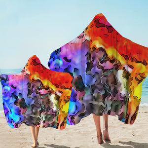 Colorful Waves Watercolor SWLS5259 Hooded Towel