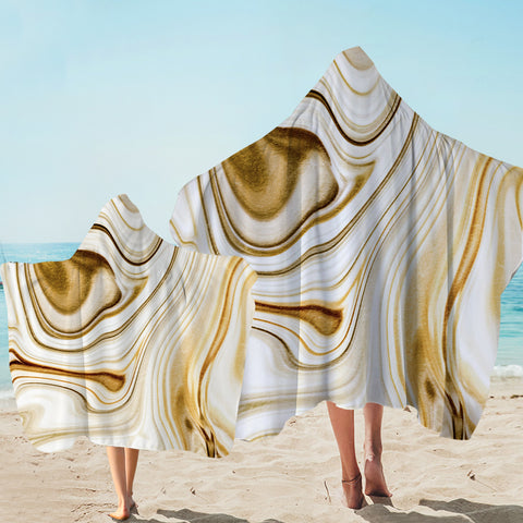 Image of Golden Brown Old Paint Splatter SWLS5342 Hooded Towel