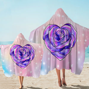 Purple Heart Rose Pastel Theme SWLS5347 Hooded Towel