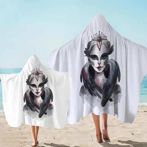 Image of Watercolor Dark Female Witch SWLS5354 Hooded Towel