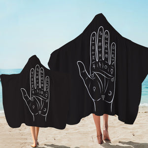 Zodiac Sign On Hand Black Theme SWLS5357 Hooded Towel