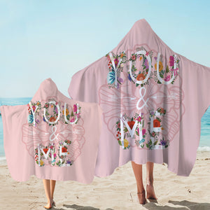 Floral You And Me Pink Theme SWLS5446 Hooded Towel