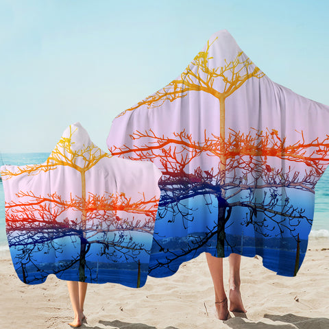 Image of Beautiful Color Big Tree SWLS5454 Hooded Towel