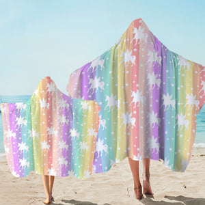 Unicorns Pastel Stripes SWLS5462 Hooded Towel