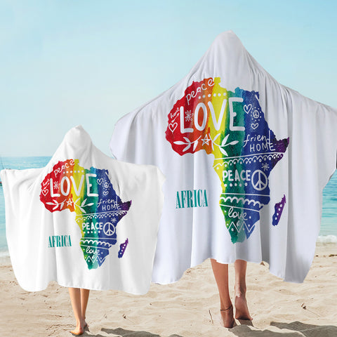 Image of Piece And Love LGBT Africa SWLS5478 Hooded Towel