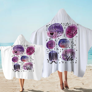 I Love You Galaxy Splatter White Theme SWLS5480 Hooded Towel