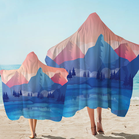 Image of Pastel Colorful Landscape Illustration SWLS5481 Hooded Towel