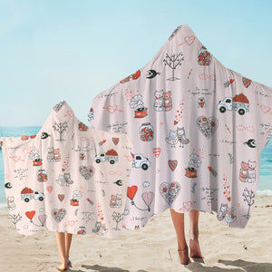 Cute Little Love Gifts Pink Theme SWLS5499 Hooded Towel