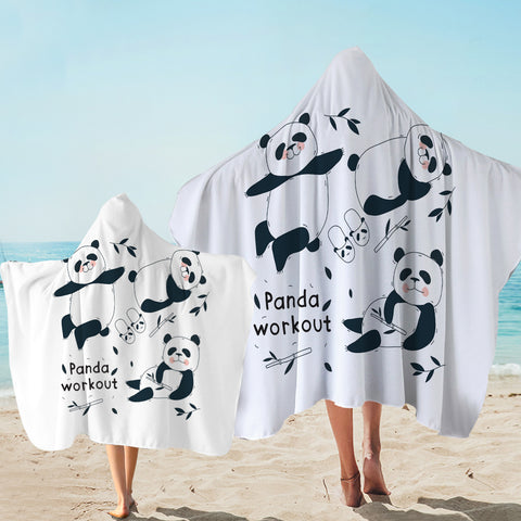 Image of Cute Panda Work Out SWLS5500 Hooded Towel