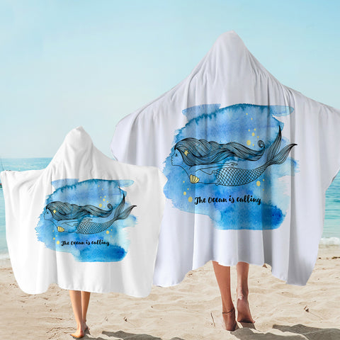 Image of Mermaid The Ocean Is Calling SWLS5505 Hooded Towel
