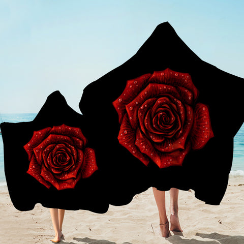 Image of Dark Rose Black Theme SWLS5619 Hooded Towel
