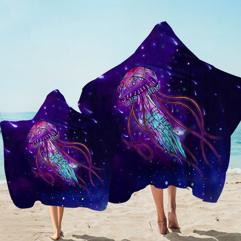 Image of Galaxy Jellyfish SWLS5625 Hooded Towel