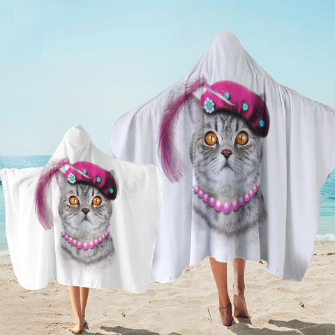 Image of Female Artist Cat SWLS5627 Hooded Towel