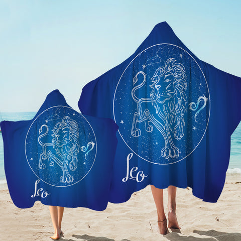 Image of Leo Sign Blue Theme SWLS6110 Hooded Towel