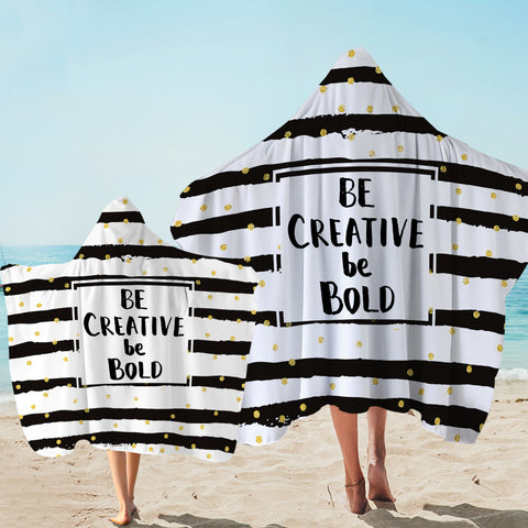 Image of B&W Be Creative Be Bold Typo Star Stripes SWLS6133 Hooded Towel