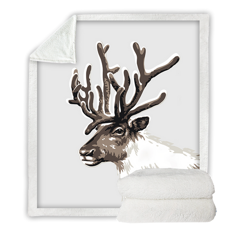 Image of Brown And White Deer SWMT3298 Soft Sherpa Blanket