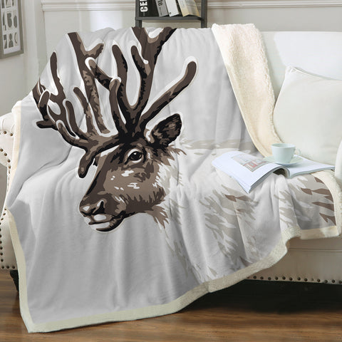 Image of White Deer SWMT3298 Sherpa Fleece Blanket