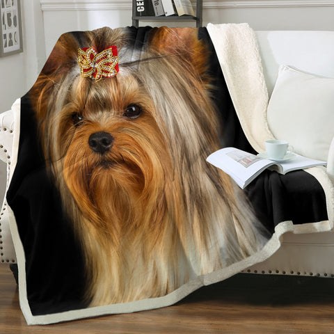 Image of Brown Maltese SWMT3299 Sherpa Fleece Blanket