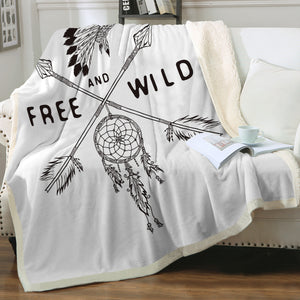 Free & Wild Dreamcatcher SWMT3338 Sherpa Fleece Blanket