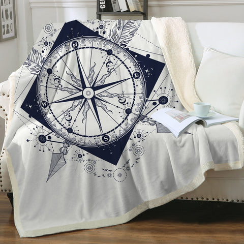 Image of Arrows & Compass  SWMT3349 Sherpa Fleece Blanket