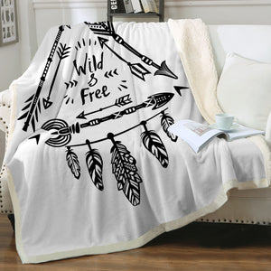 Wild & Free - Triangle Arrow Dreamcatcher SWMT3354 Sherpa Fleece Blanket