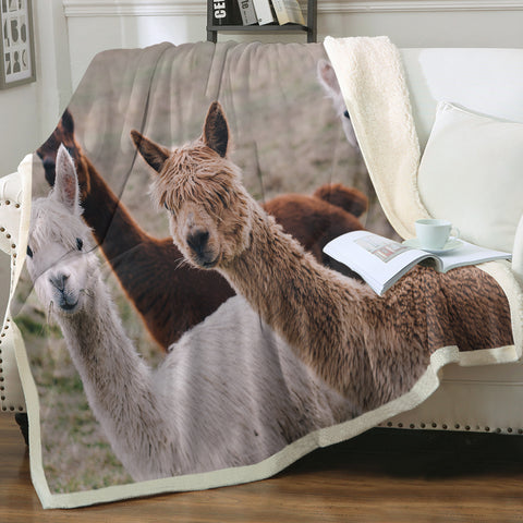 Image of Colors of Alpacas SWMT3358 Sherpa Fleece Blanket