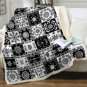 Aztec Checkerboard SWMT3361 Sherpa Fleece Blanket