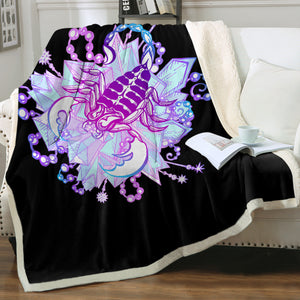 Purple & Pink Gradient Scorpion SWMT3372 Sherpa Fleece Blanket