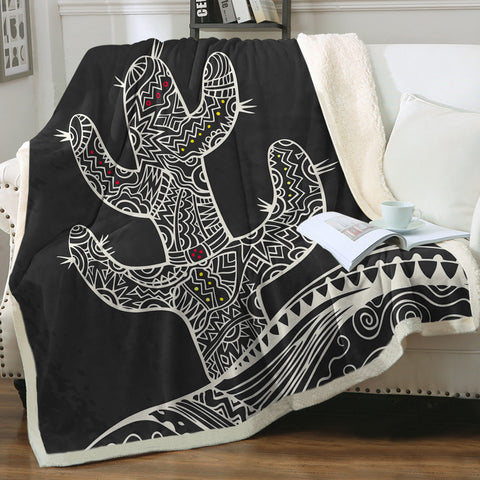 Image of Cactus Sketch SWMT3376 Sherpa Fleece Blanket