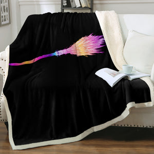 Colorful Gradient Flying Broom SWMT3383 Sherpa Fleece Blanket