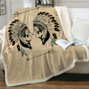 Native American People SWMT3457 Sherpa Fleece Blanket