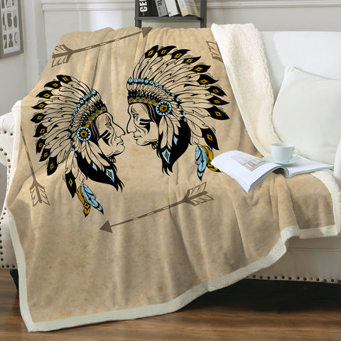 Image of Native American People SWMT3457 Sherpa Fleece Blanket