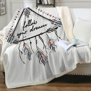 Follow Your Dream Triangle Dreamcatcher SWMT3462 Sherpa Fleece Blanket