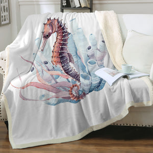 Pink Hippocampus SWMT3464 Sherpa Fleece Blanket