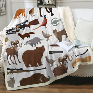 Forest Animal Hunter SWMT3595 Sherpa Fleece Blanket