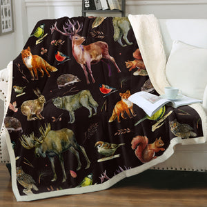 Forest Animals SWMT3599 Sherpa Fleece Blanket