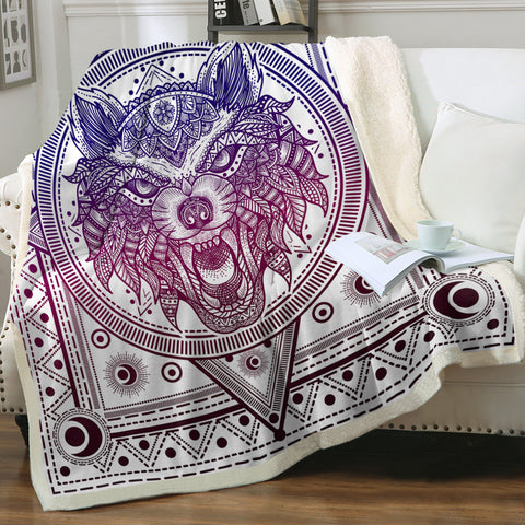 Image of The Wolf Mandala SWMT3602 Sherpa Fleece Blanket