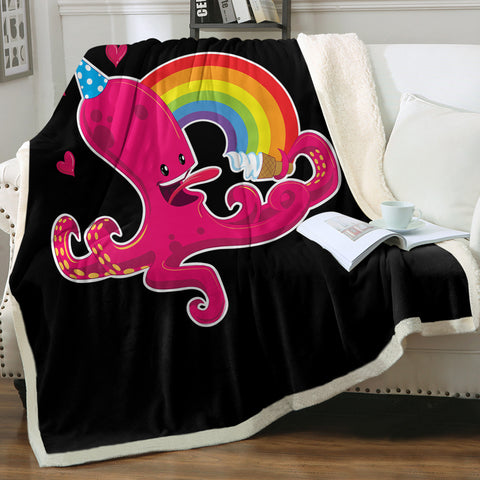 Image of Rainbow In Love Octopus SWMT3604 Sherpa Fleece Blanket