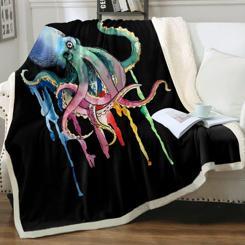 Image of Funny Colorful Octopus SWMT3609 Sherpa Fleece Blanket