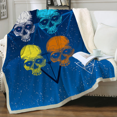 Image of Four Skull Triangle SWMT3612 Sherpa Fleece Blanket