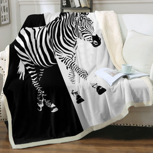 B&W Zebra  SWMT3648 Fleece Blanket