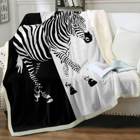 Image of B&W Zebra  SWMT3648 Fleece Blanket