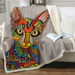 Colorful Aztec Sphynx SWMT3664 Fleece Blanket