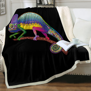 Colorful Aztec Chameleon SWMT3665 Fleece Blanket