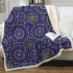Dark Blue Mandala SWMT3675 Fleece Blanket
