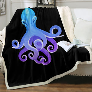 Gradient Blue&Purple Angry Octopus SWMT3687 Fleece Blanket