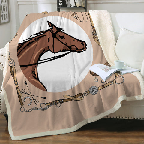 Image of Riding Horse Draw  SWMT3699 Fleece Blanket